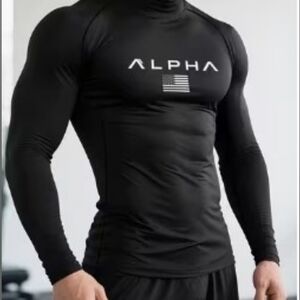 ALPHA American Flag 2025 Print Casual Long Sleeve High-elasticity Men size XXL